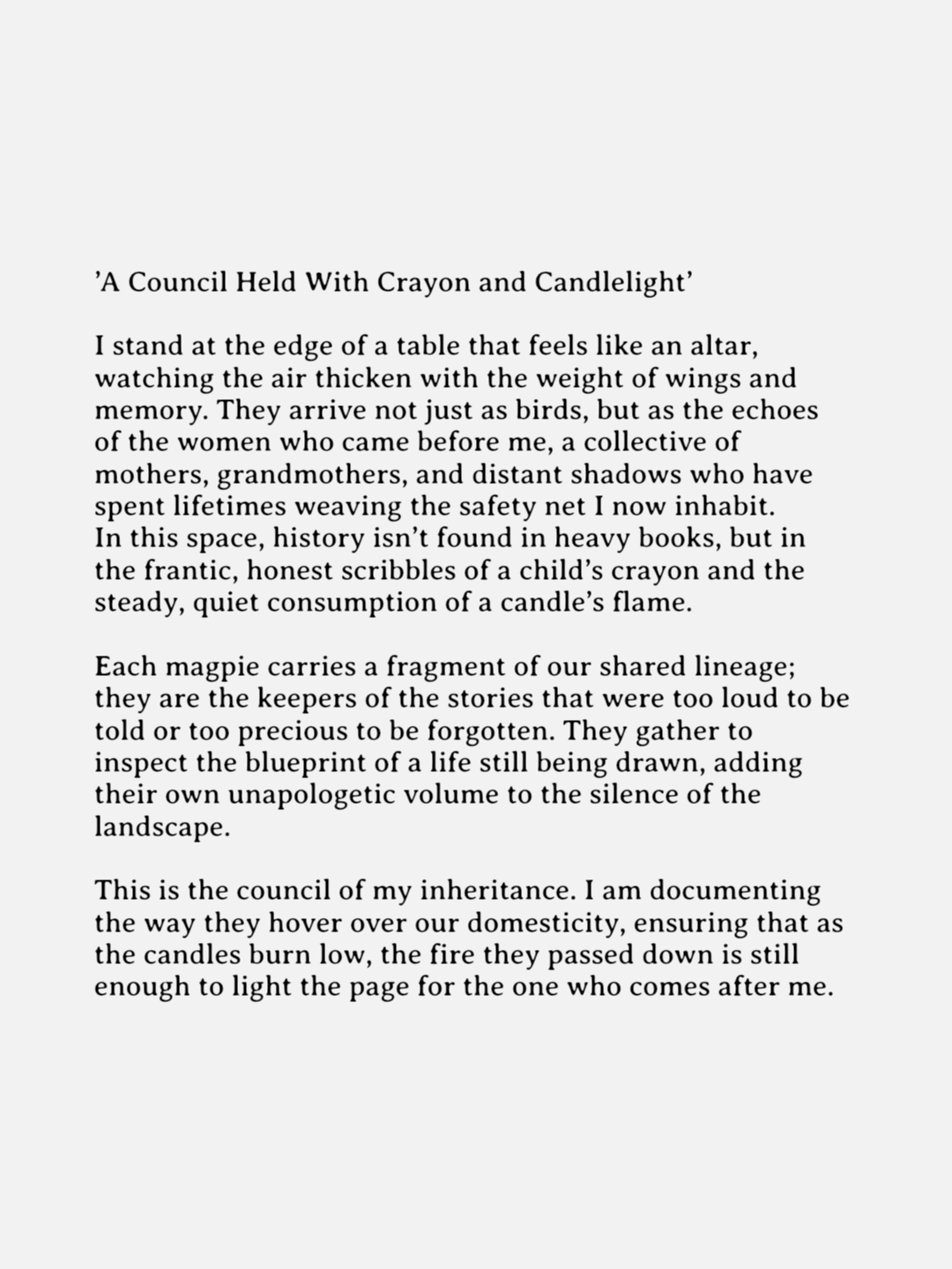 ‘A Council Held in Crayon and Candlelight’