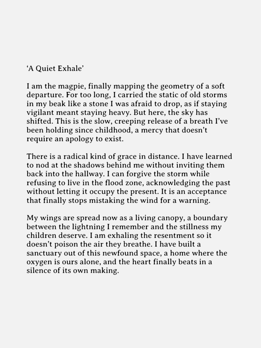 A Quiet Exhale