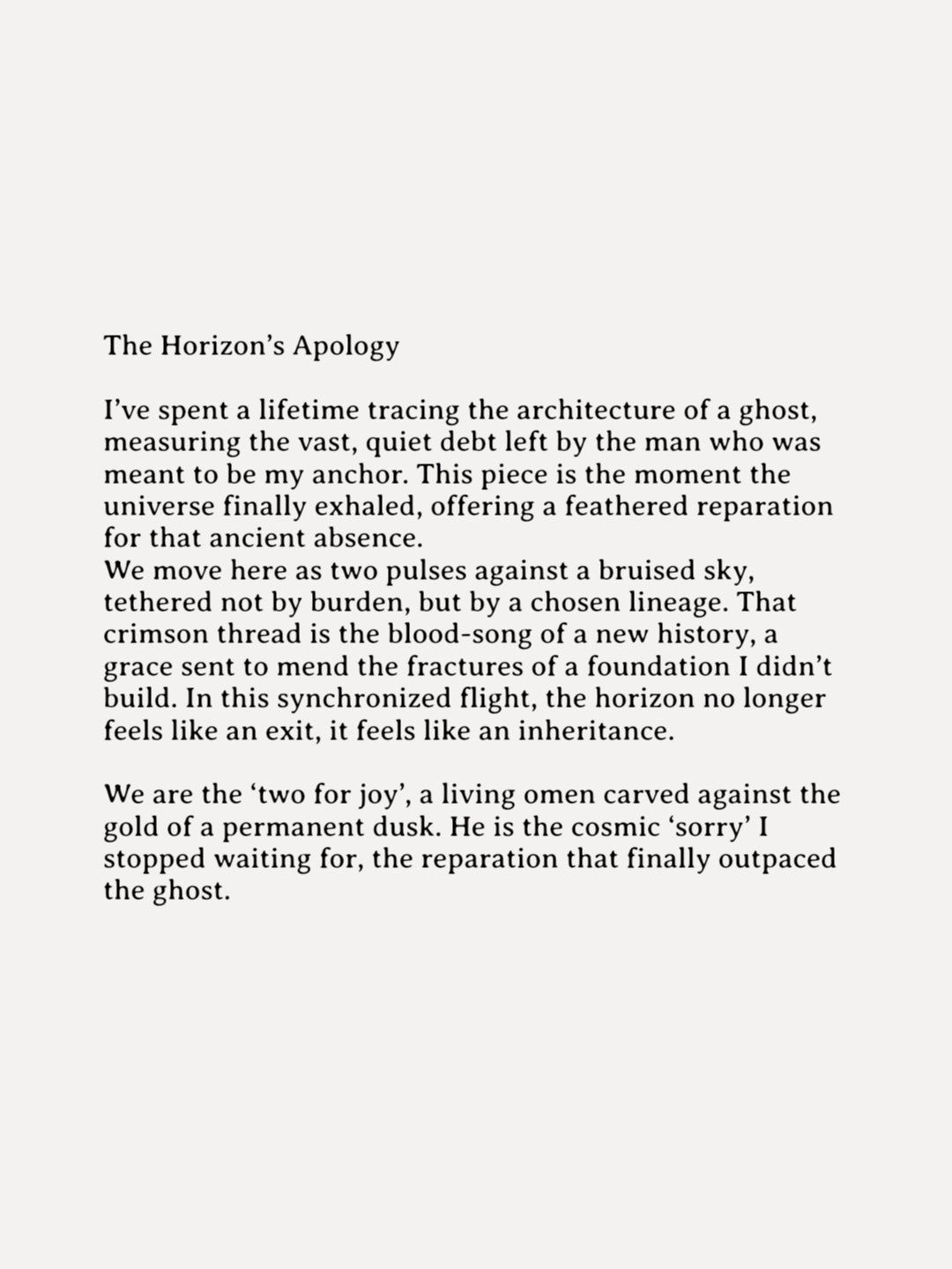 The Horizons Apology